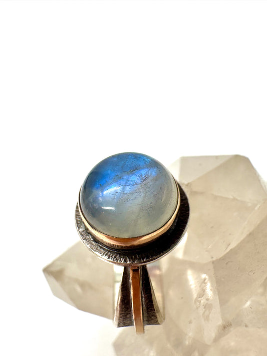 Moonstone Reverse band ring size 7