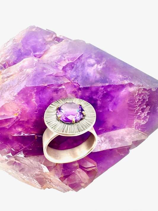 Eye of the Beholder Amethys Ring, size 8