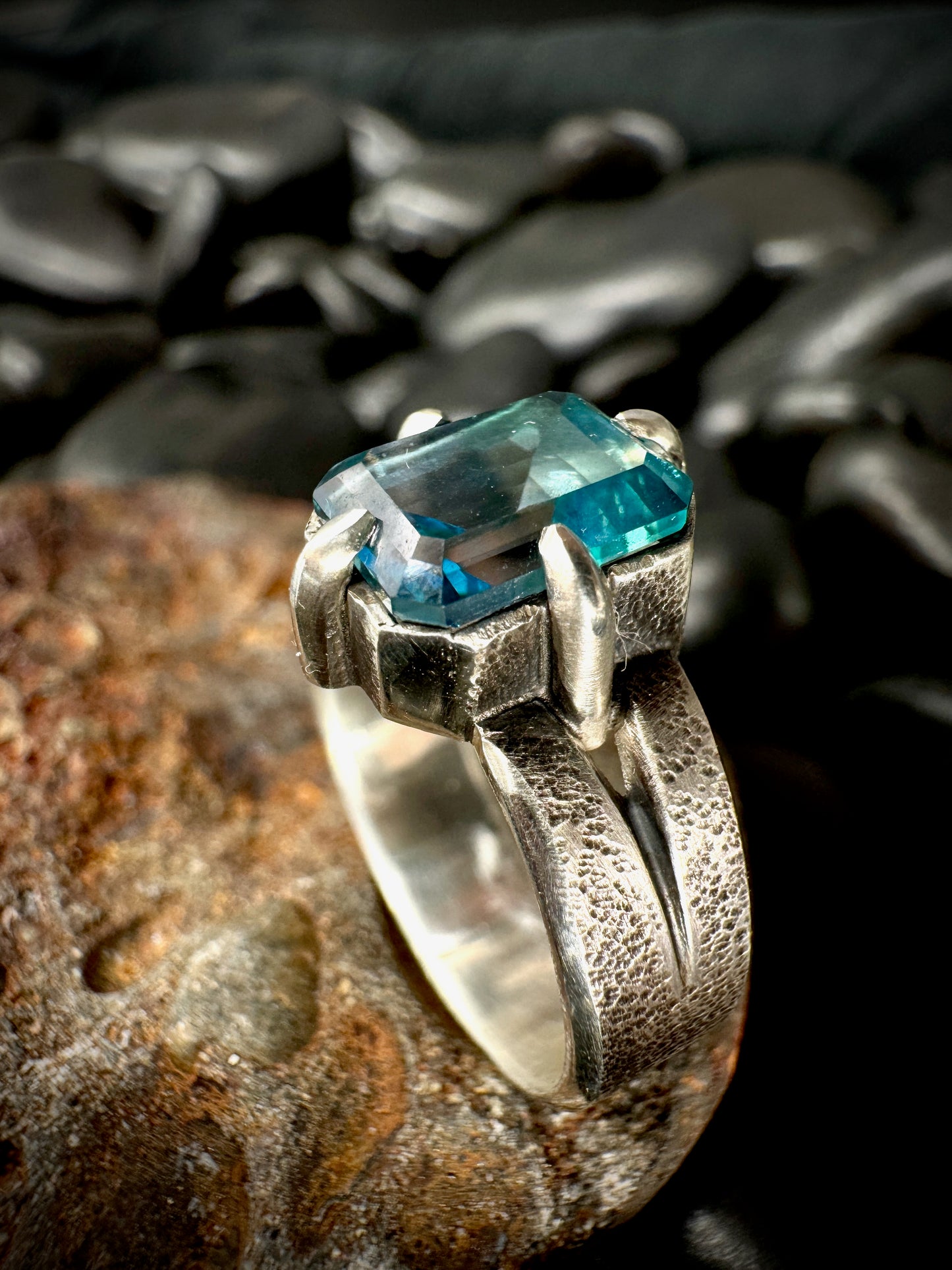 Swiss Blue Topaz ring, size 7