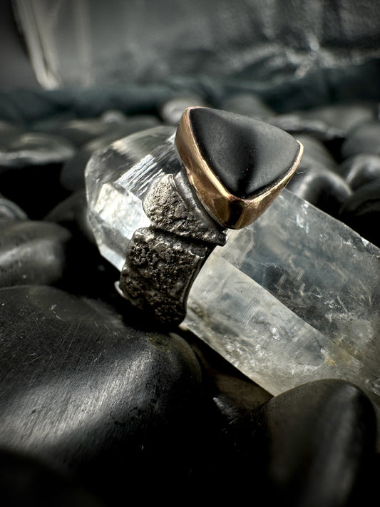 Matte Obsidian particle ring size 8.5