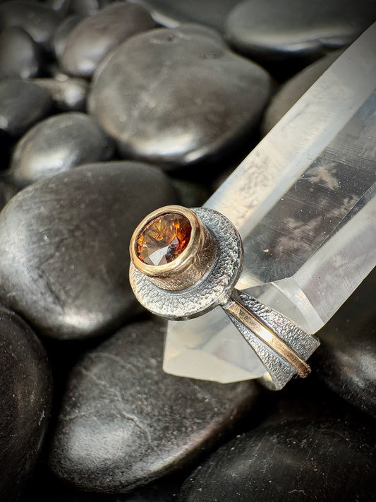 Honey Zircon reverse band ring size 6.5