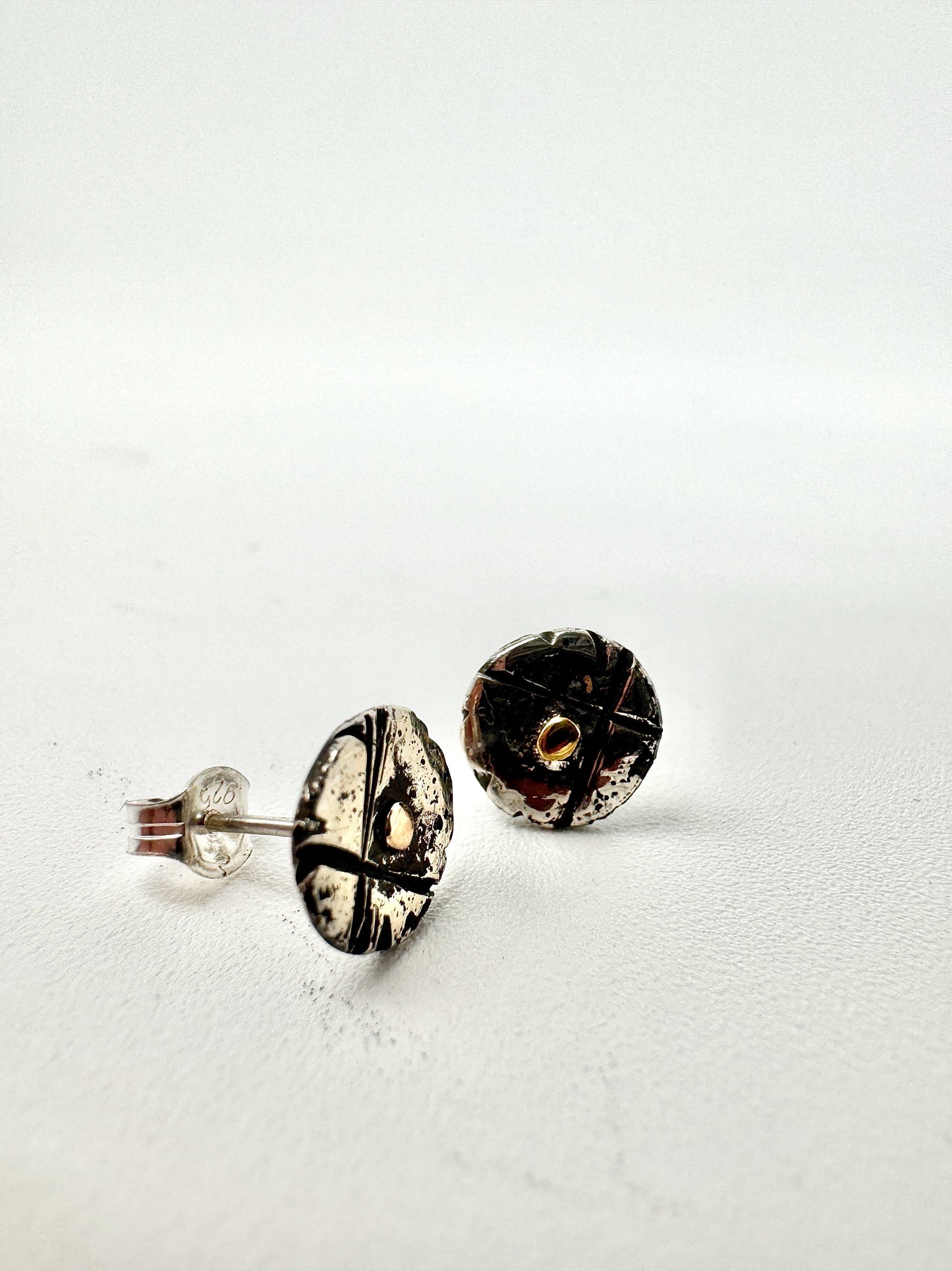 Antiqued stud earrings