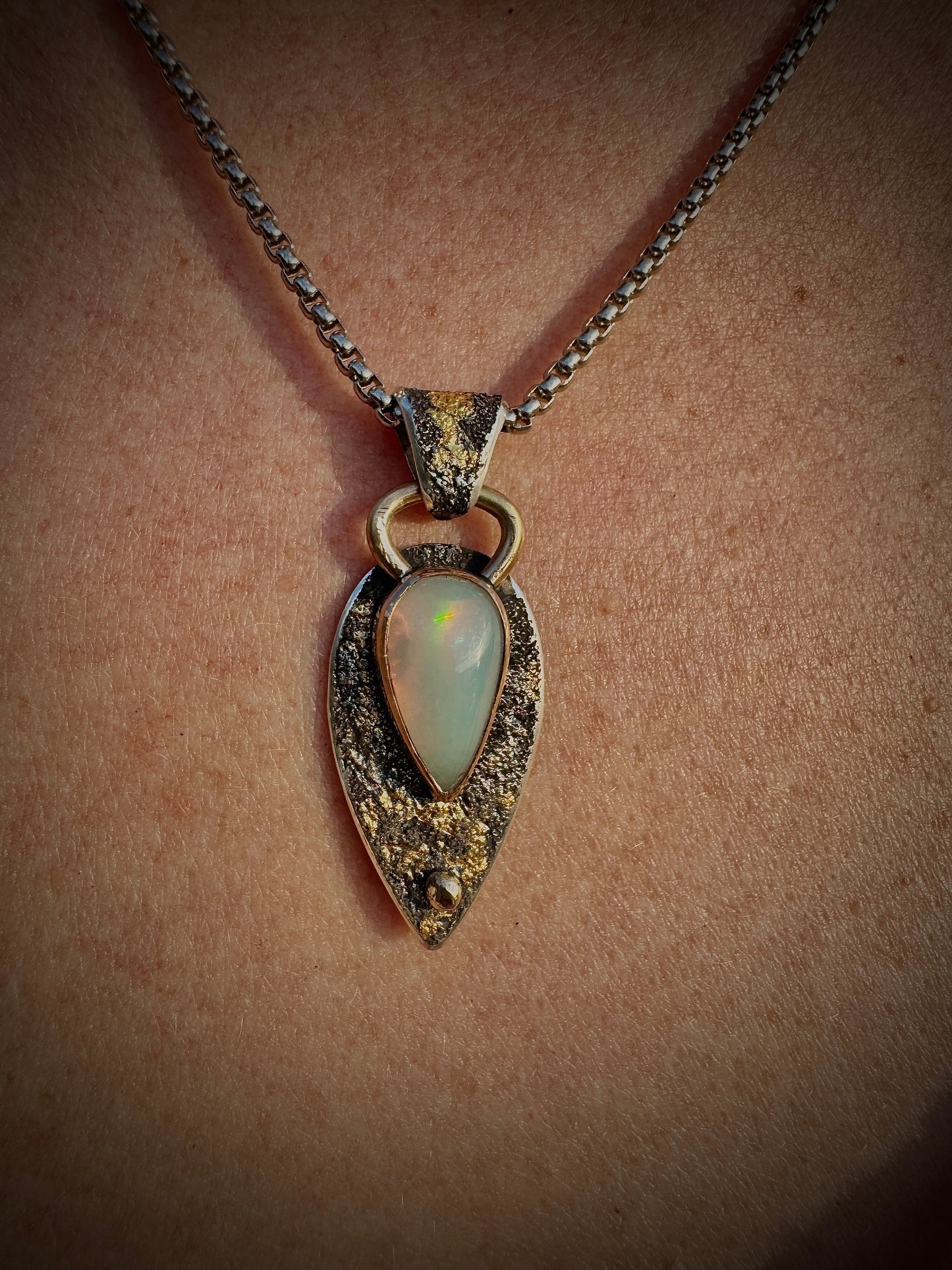 Dragons Eye pendant with white opal