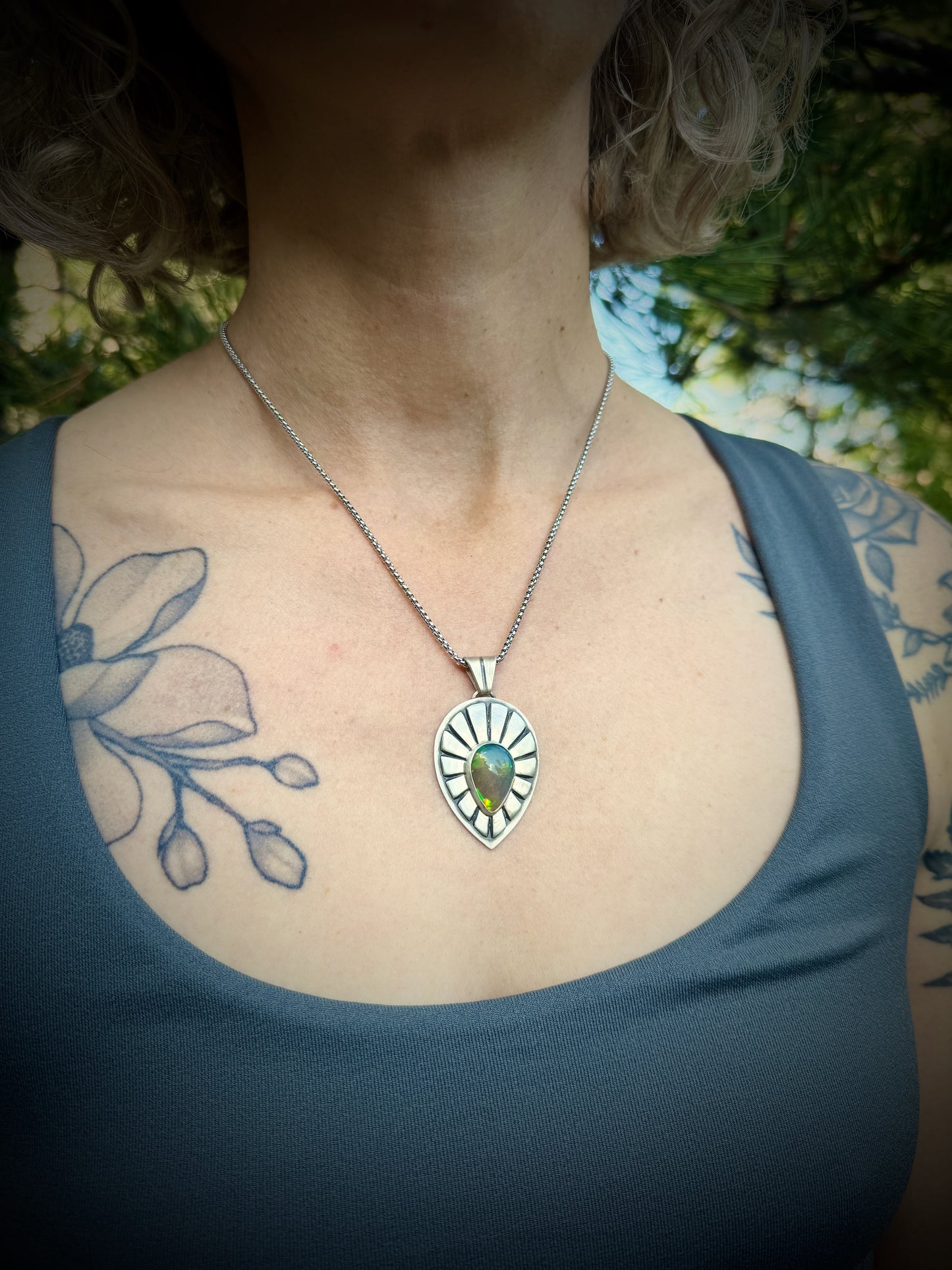 Raising Atlantis large teardrop opal pendant