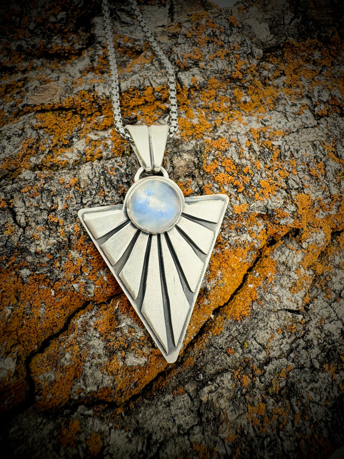 Raising Atlantis Moonstone Triangle pendant
