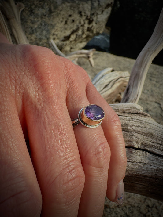 reverse band amethyst size 7.5