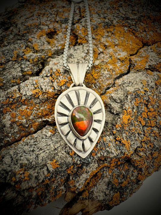 Raising Atlantis teardrop opal pendant