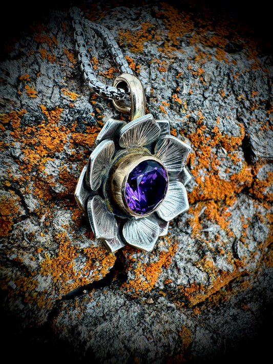 Starflower Amethyst Pendant
