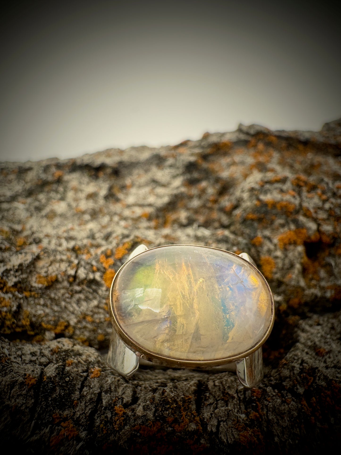 Golden Moonstone ring