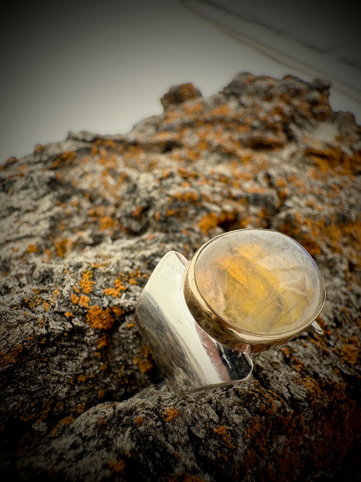 Golden Moonstone ring