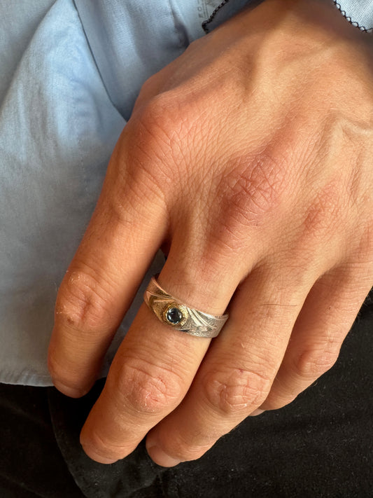 The Compass ring with Aquamarine, size 11