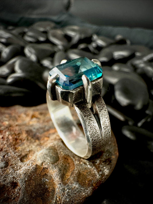 Swiss Blue Topaz ring, size 7