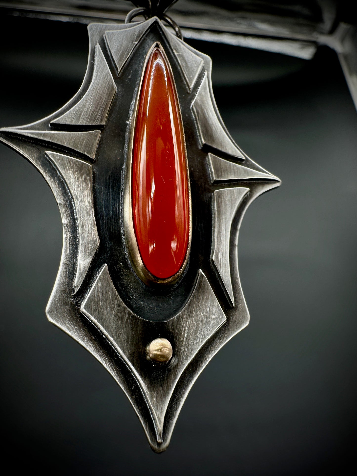 The Throne Key Flame Agate pendant