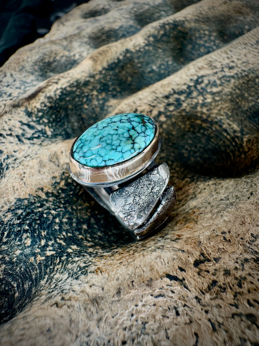 Turquoise particle ring size 7.5