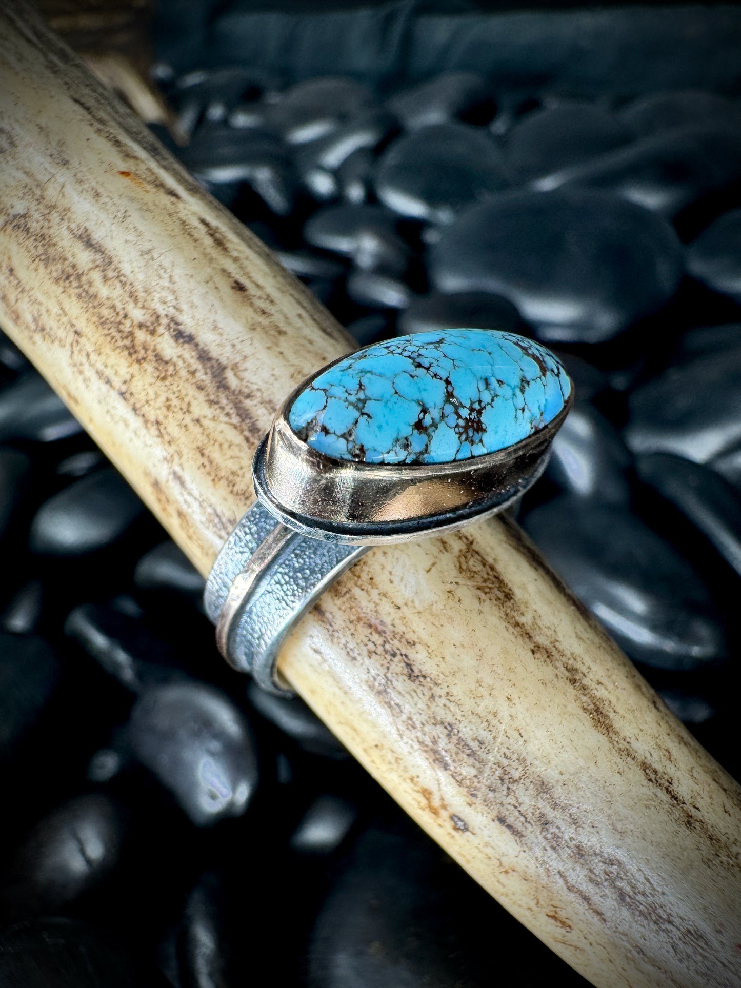 Sideways Golden Hills Turquoise ring, size 7