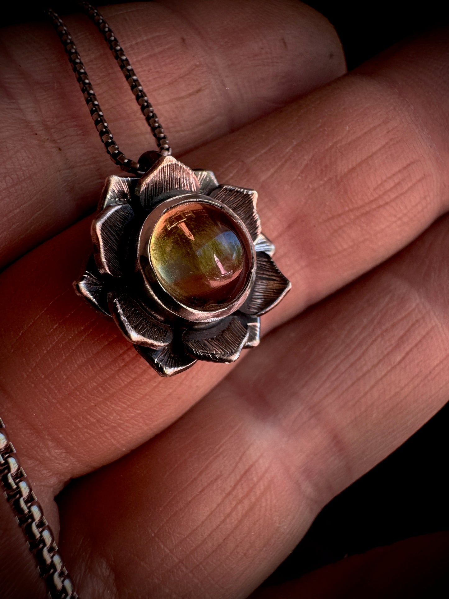 Starflower pendant citrine