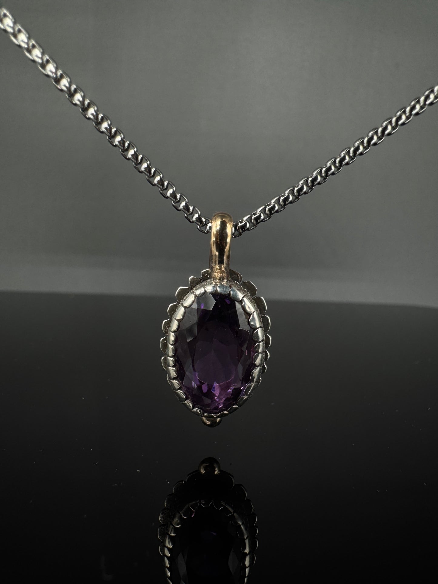 Castellated Amethyst pendant