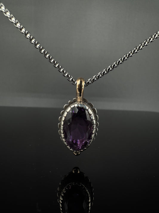 Castellated Amethyst pendant