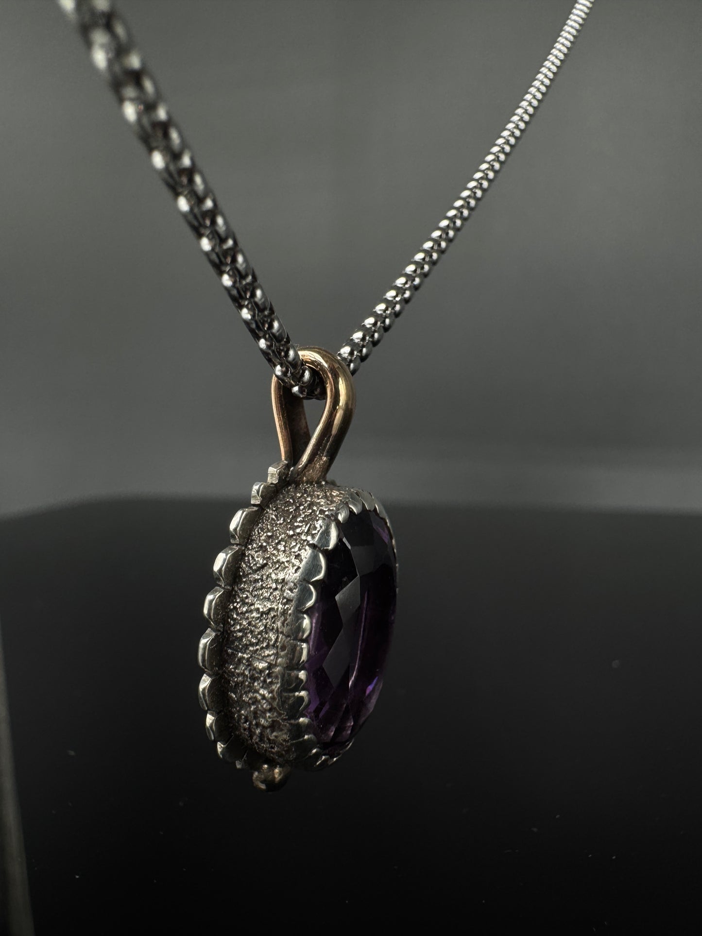 Castellated Amethyst pendant