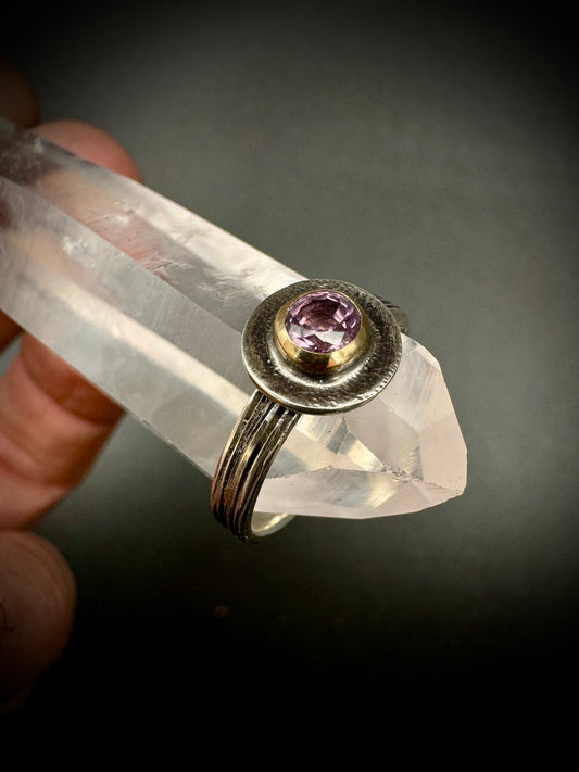 Pink Sapphire dainty woven band size 7.5