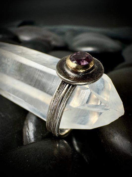 Pink Sapphire dainty woven band size 7.5