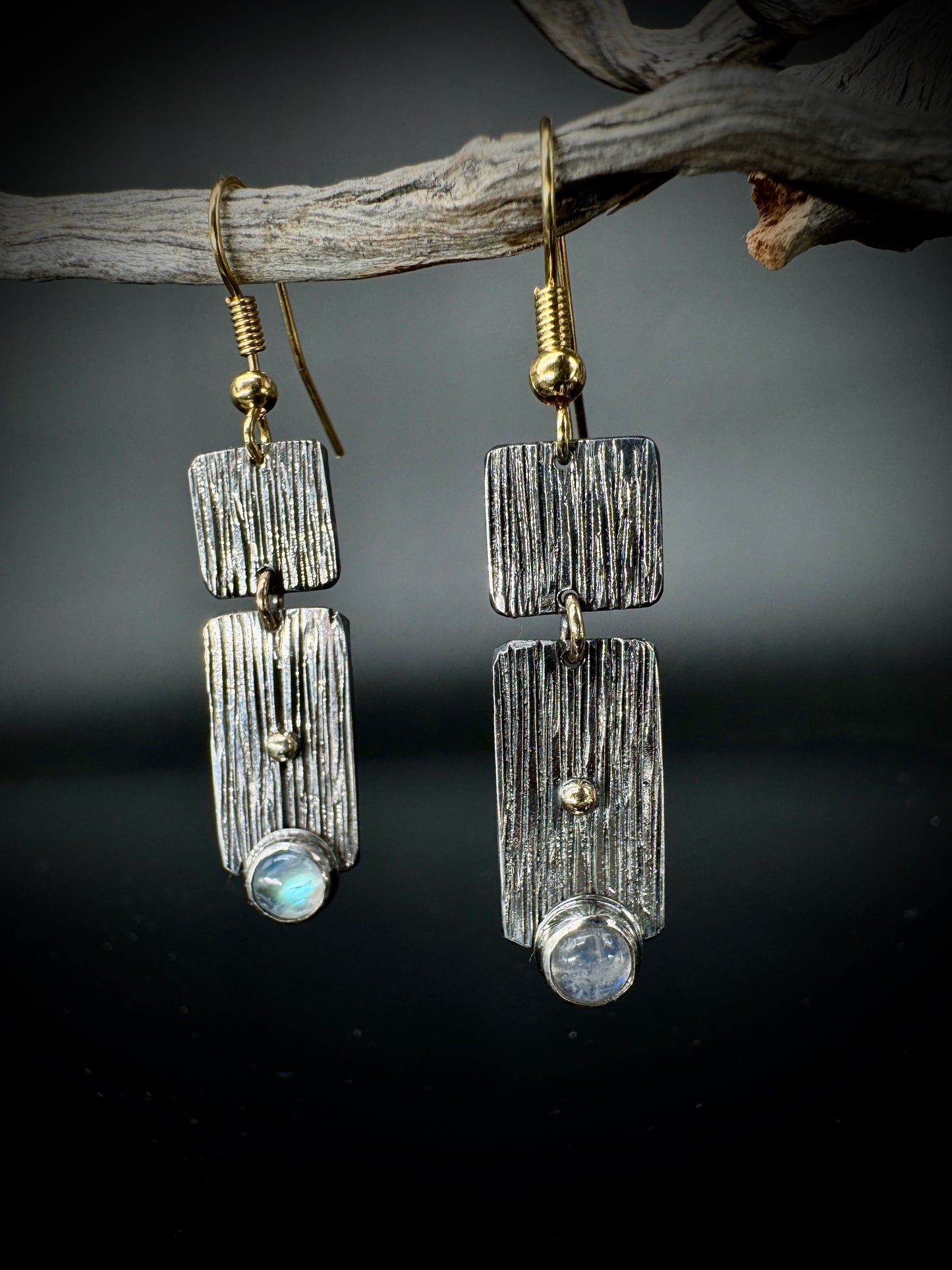Woven Moonstone Earrings