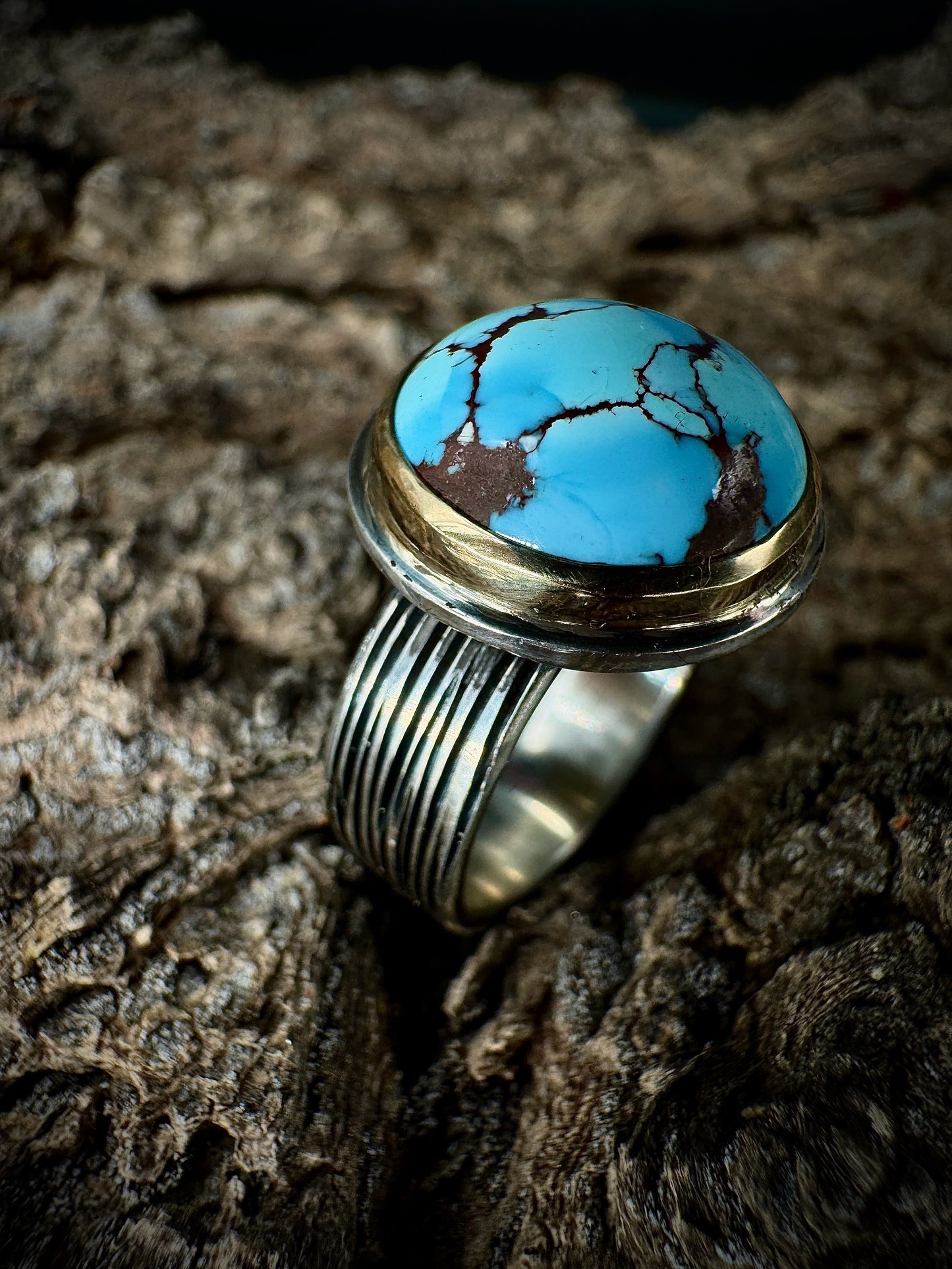 Golden Hills Turquoise Woven ring size 8