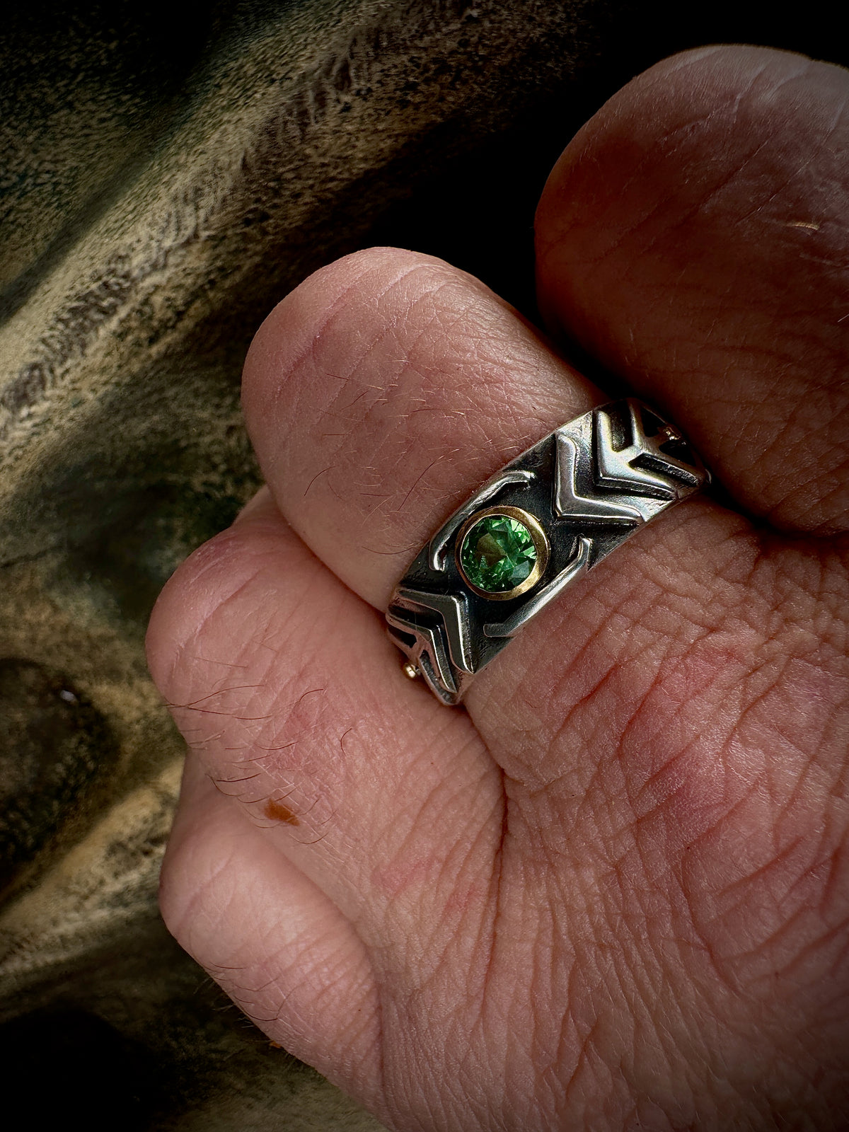 Tsavorite Glyph ring size 14