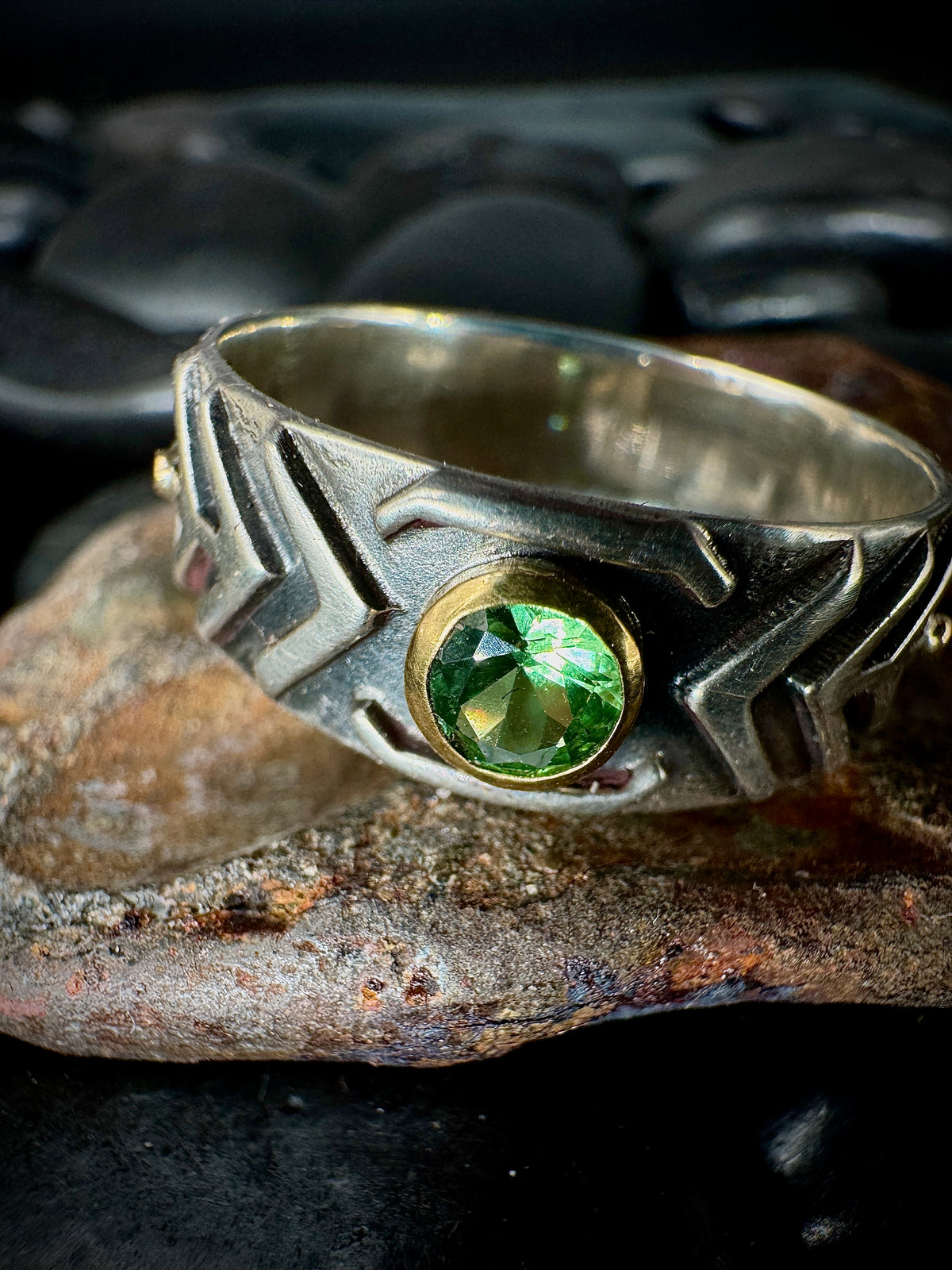 Tsavorite Glyph ring size 14