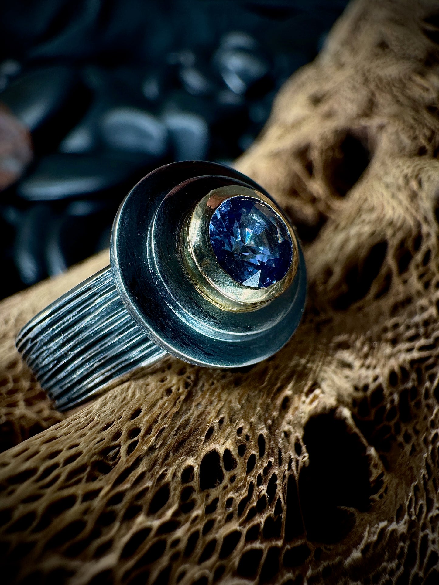 Ceylon Sapphire Woven ring size 8