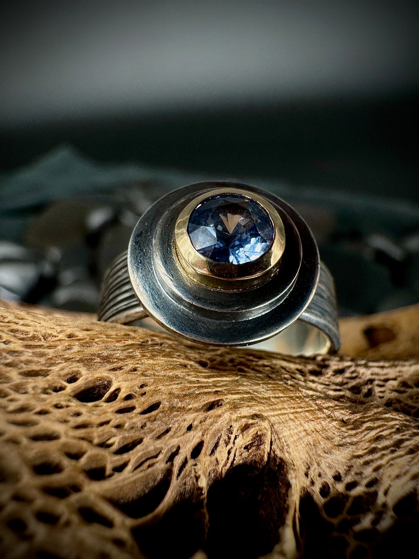 Ceylon Sapphire Woven ring size 8