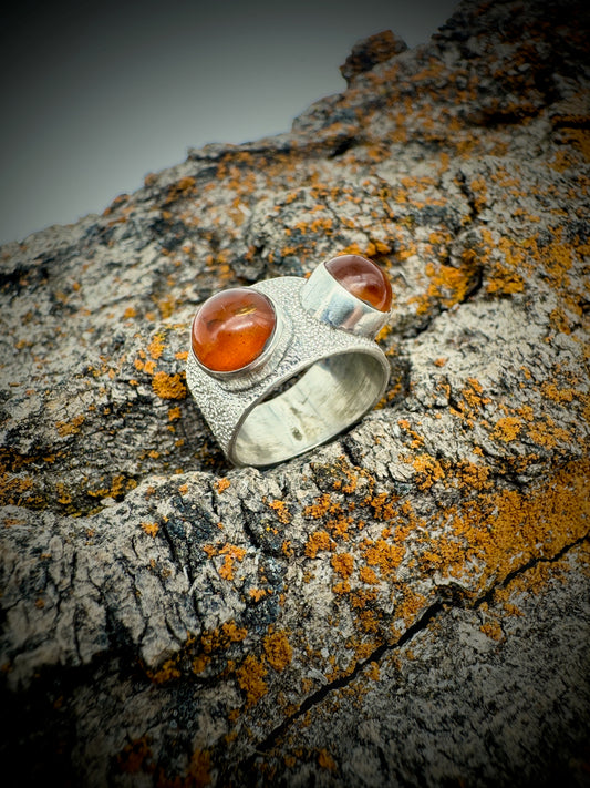 Double Bubble Amber ring size 6