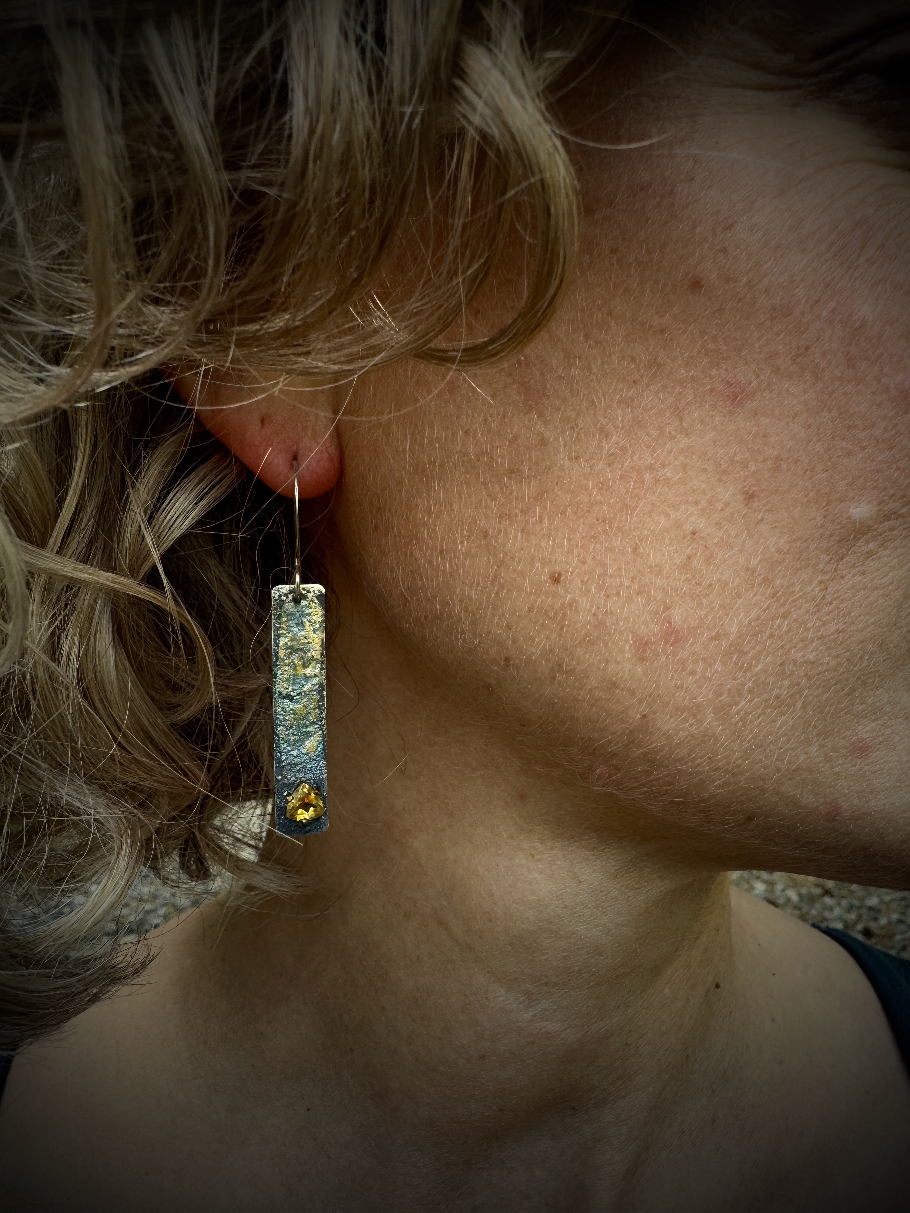Trillium Inlay Citrine Trillium earrings – Liminal Artifacts