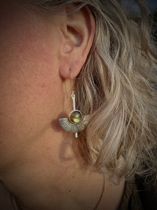 Labradorite Art Deco earrings