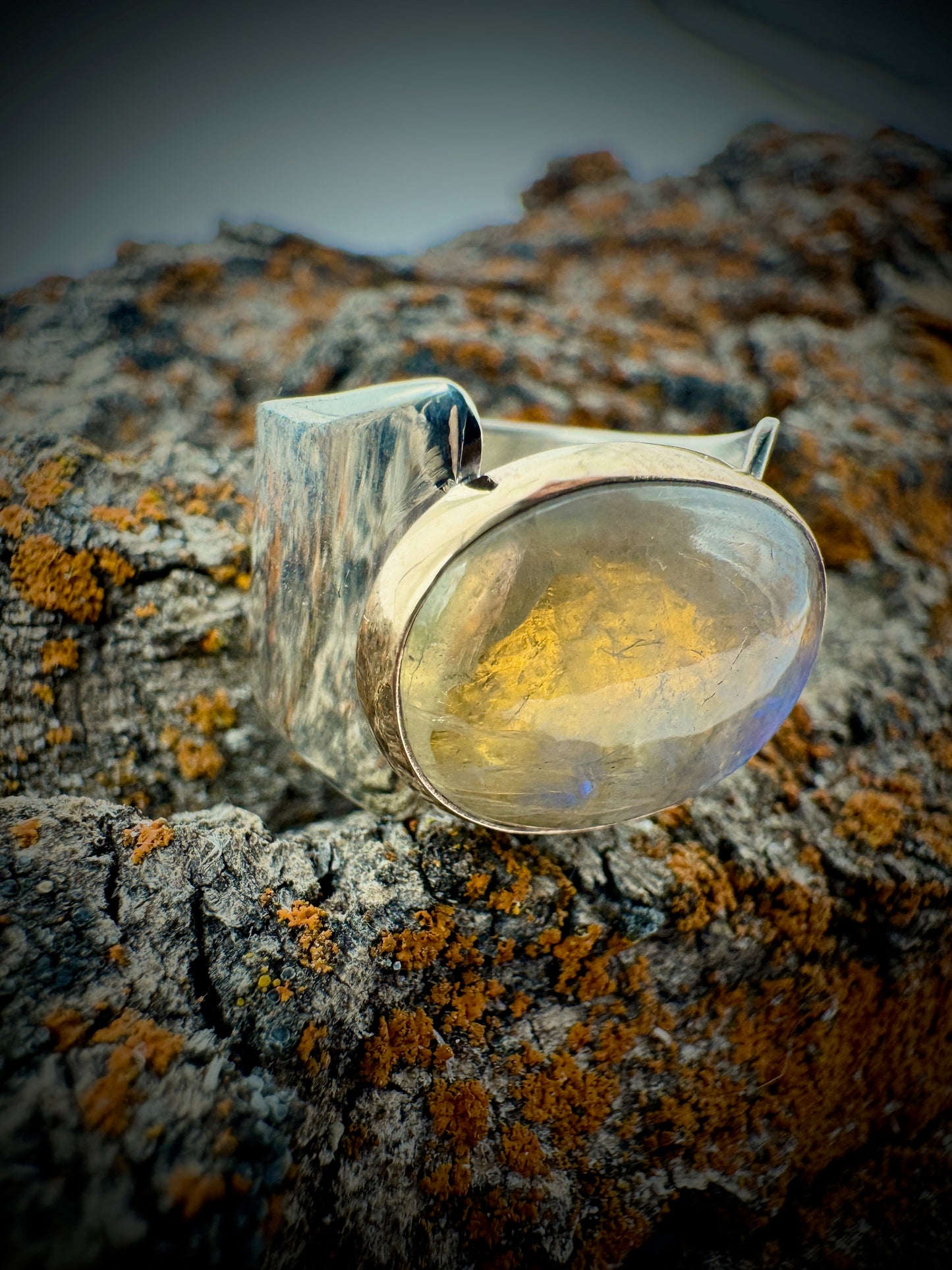 Golden Moonstone ring