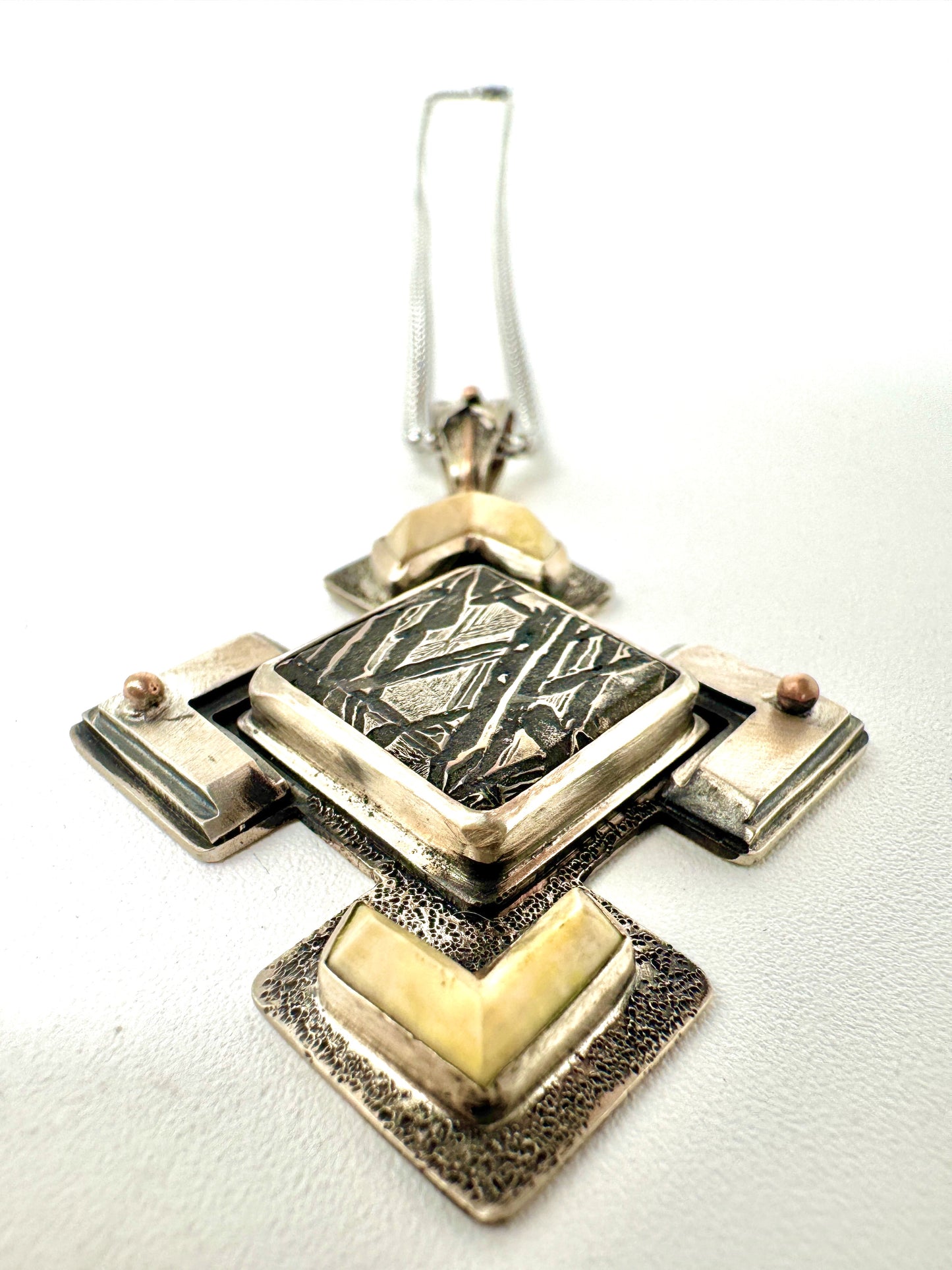 "The Time Key" Meteorite and Mammoth Ivory pendant