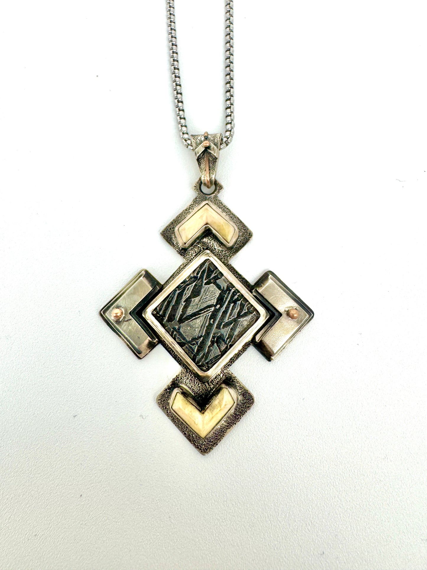 "The Time Key" Meteorite and Mammoth Ivory pendant