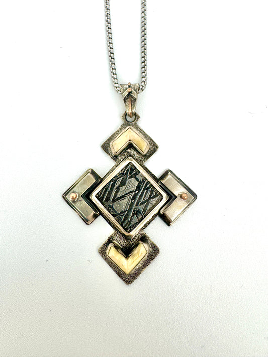 "The Time Key" Meteorite and Mammoth Ivory pendant