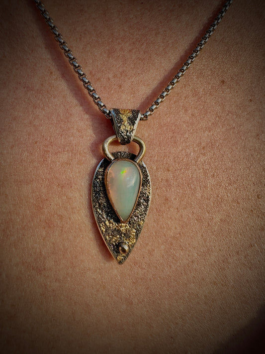 Dragons Eye pendant with white opal
