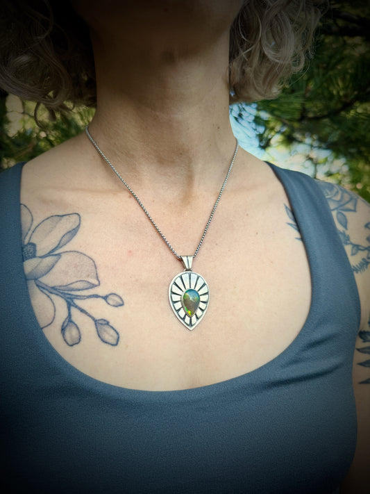 Raising Atlantis large teardrop opal pendant