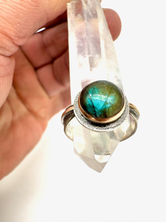 Labradorite Reverse band ring size 7