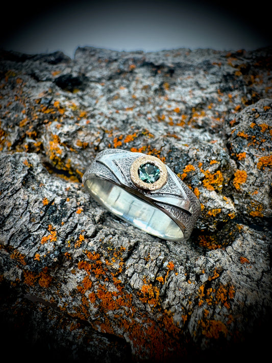 The Compass ring with Aquamarine, size 11