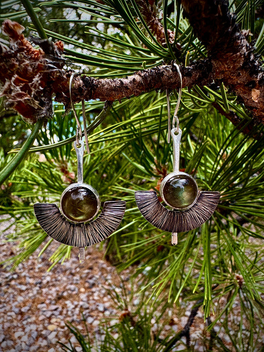 Labradorite Art Deco earrings