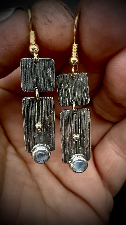 Woven Moonstone Earrings