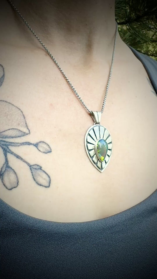 Raising Atlantis large teardrop opal pendant